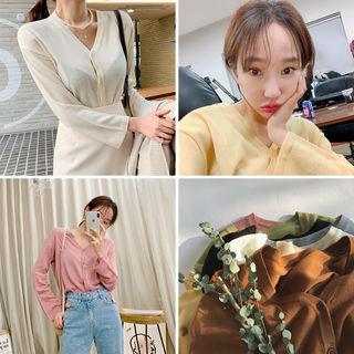 V-neck Knit Cardigan In 8 Colors