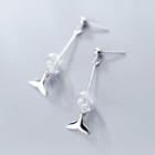 925 Sterling Silver Mermaid Tail Drop Earring As Shown In Figure - One Size