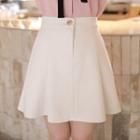Fly-front Flared Skirt
