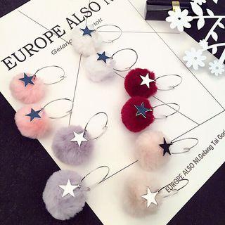 Alloy Star Bobble Hoop Earring