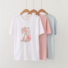 Short Sleeve Fox Print T-shirt
