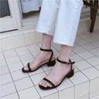 Low-heel Satin Sandals