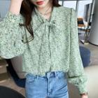 Bow-neck Floral Print Blouse / Camisole Top