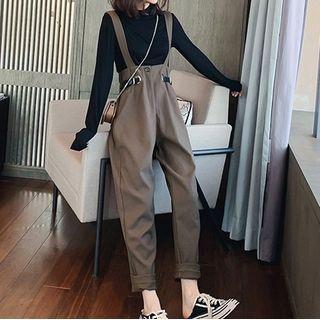 Mock-neck Top / Suspender Harem Pants