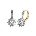 Fashion And Elegant Plated Champagne Gold Cubic Zircon Earrings Golden - One Size