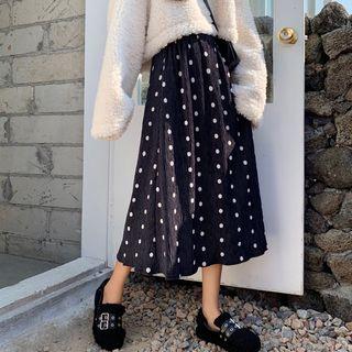 Dot Velvet A-line Skirt