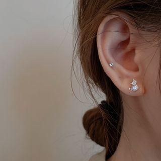 Cat Rhinestone Sterling Silver Earring