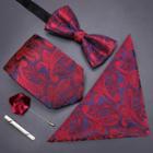 Set: Necktie + Bow Tie + Tie Clip + Pin Brooch + Pocket Square (various Designs)