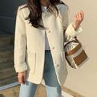 Tweed Button Jacket Off-white - One Size