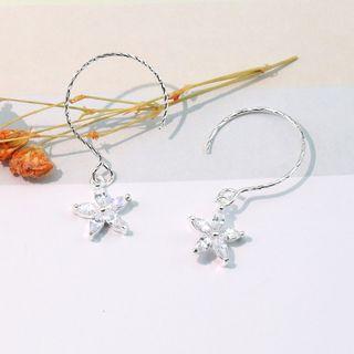 Rhinestone Flower Drop Earring 1 Pair - 85 - One Size