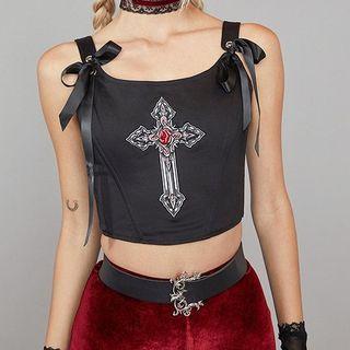 Cross Print Camisole Top