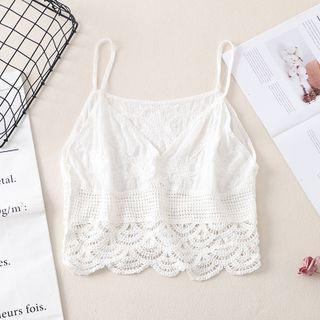 Cutout V-neck Cropped Camisole Top