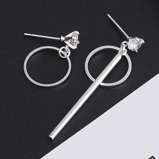 Non Matching Rhinestone Earrings