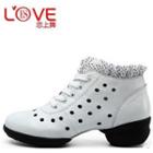 Genuine Leather Lace Up Dance Sneakers