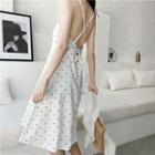 Chiffon Light Jacket / Dotted Spaghetti Strap Dress