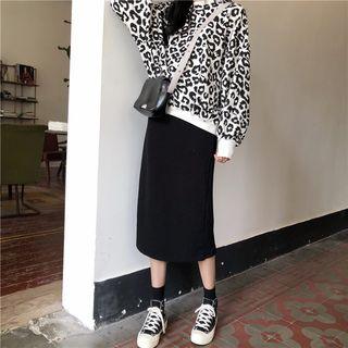 Leopard Pullover / Midi Skirt