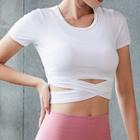 Cross Strap Short-sleeve Cropped Sports Top