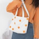Polka Dot Canvas Tote Bag As Shown In Figure - One Size