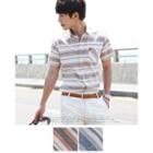 Short-sleeve Striped Linen Shirt