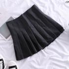 Pleated Mini Skirt Black - One Size