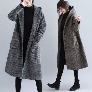 Hooded Houndstooth Coat
