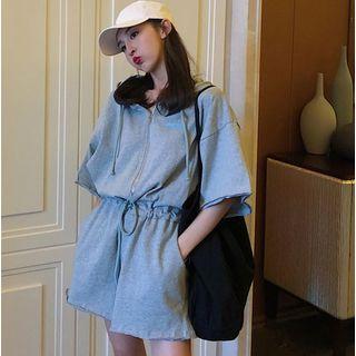 Half-zip Hooded Playsuit