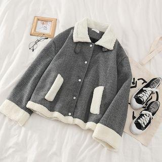 Fleece Loose-fit Coat Gray - One Size