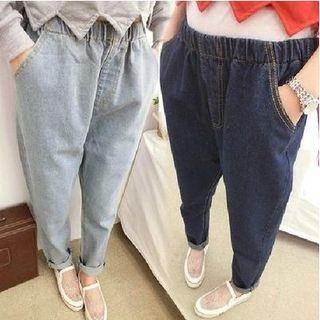 Elastic Waistband Jeans