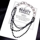 Faux Crystal Layered Choker Necklace Black - One Size