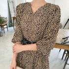 Plus Size Shirred Maxi Leopard Dress