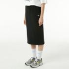 Embroidered Pocket-side Midi Skirt Black - One Size