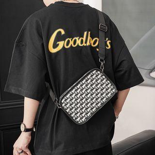 Woven Crossbody Bag Black & White - One Size