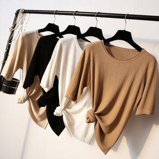 Plain Short-sleeve Sweater