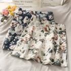 Ink-flower High-waist Mini Skirt