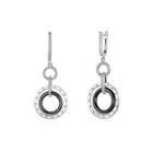Elegant 925 Sterling Silver Circle Earrings With White Austrian Element Crystal Silver - One Size