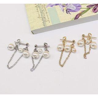 Faux Pearl Chain Earrings