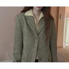 Single-breasted Herringbone Blazer (khaki) One Size