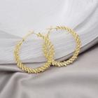 Alloy Hoop Earring E3647 - 1 Pair - Gold - One Size