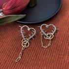 Heart Alloy Earring 1 Pair - Silver Needle - Silver - One Size