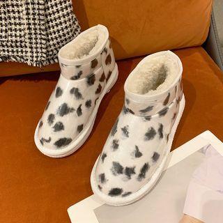 Pvc Leopard Print Short Boots