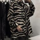 Zebra Print Shirt Zebra Print - Black & Gray - One Size