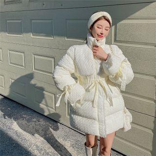 Padded Drawstring-waist Zip Coat