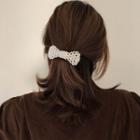 Bow Faux Pearl Hair Clip White - One Size