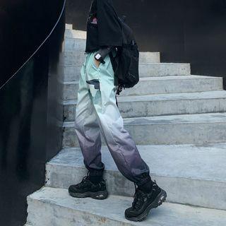 Drawstring Waist Gather-cuff Tie-dyed Sweatpants
