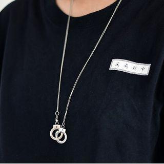 Couple Matching Handcuffs Pendant Necklace As Shown In Figure - One Size