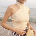 Mock-neck Knitted Vest
