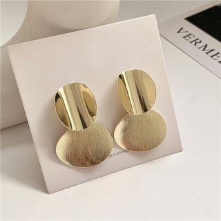 Metal Disc Drop Earring 1 Pair - Earrings - Gold - One Size