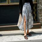Slit-side Wide-leg Paisley Wrap Pants