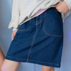 Stitch-trim Denim Skirt