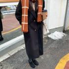 Single-breasted Padded Wool Blend Coat